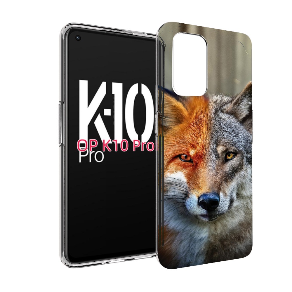 

Чехол MyPads волк-лиса для OPPO K10 Pro, Прозрачный, Tocco