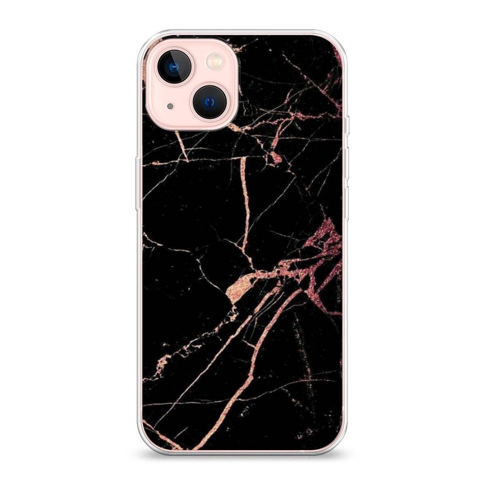 фото Силиконовый чехол "мрамор розовое золото" на apple iphone 13 awog