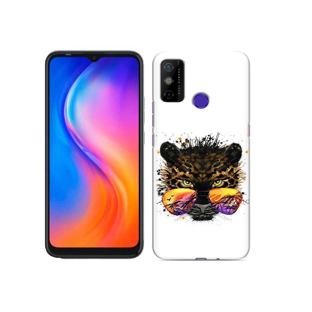 

Чехол MyPads Tocco для Tecno Spark 6 GO тропический леопард, Прозрачный, Tocco