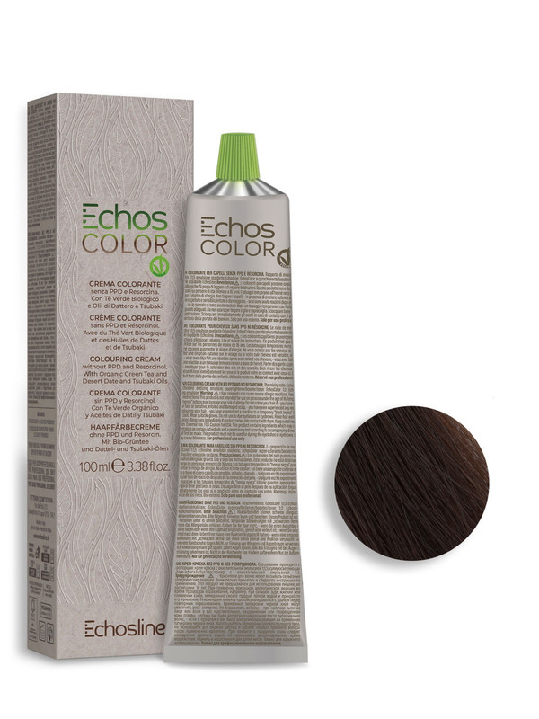 Крем-краска Echos line Echoscolor 7.72 теплый коричневый средний блонд 100 мл echos line восстанавливающая маска для окрашенных и поврежденных волос seliar keratin 1000 0