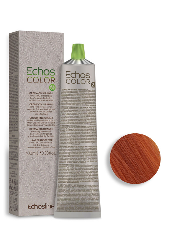 Крем-краска Echos line Echoscolor 7.44 интенсивный медный средний блонд 100 мл оксид color touch 4% plus