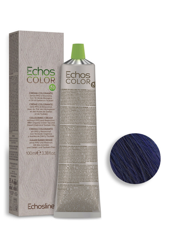 Крем-краска Echos line Echoscolor индиго 100 мл echos line восстанавливающая маска для окрашенных и поврежденных волос seliar keratin 1000 0