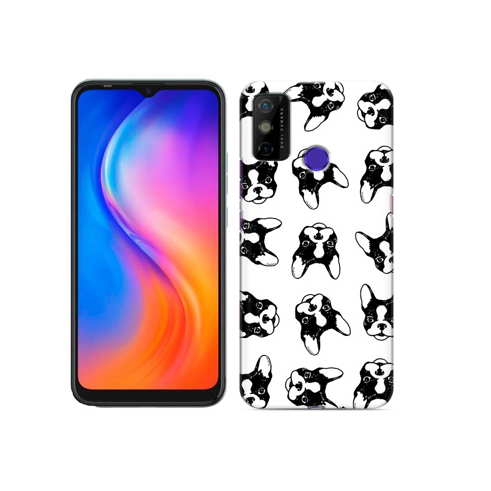 

Чехол MyPads Tocco для Tecno Spark 6 GO черно белые собачки, Прозрачный, Tocco