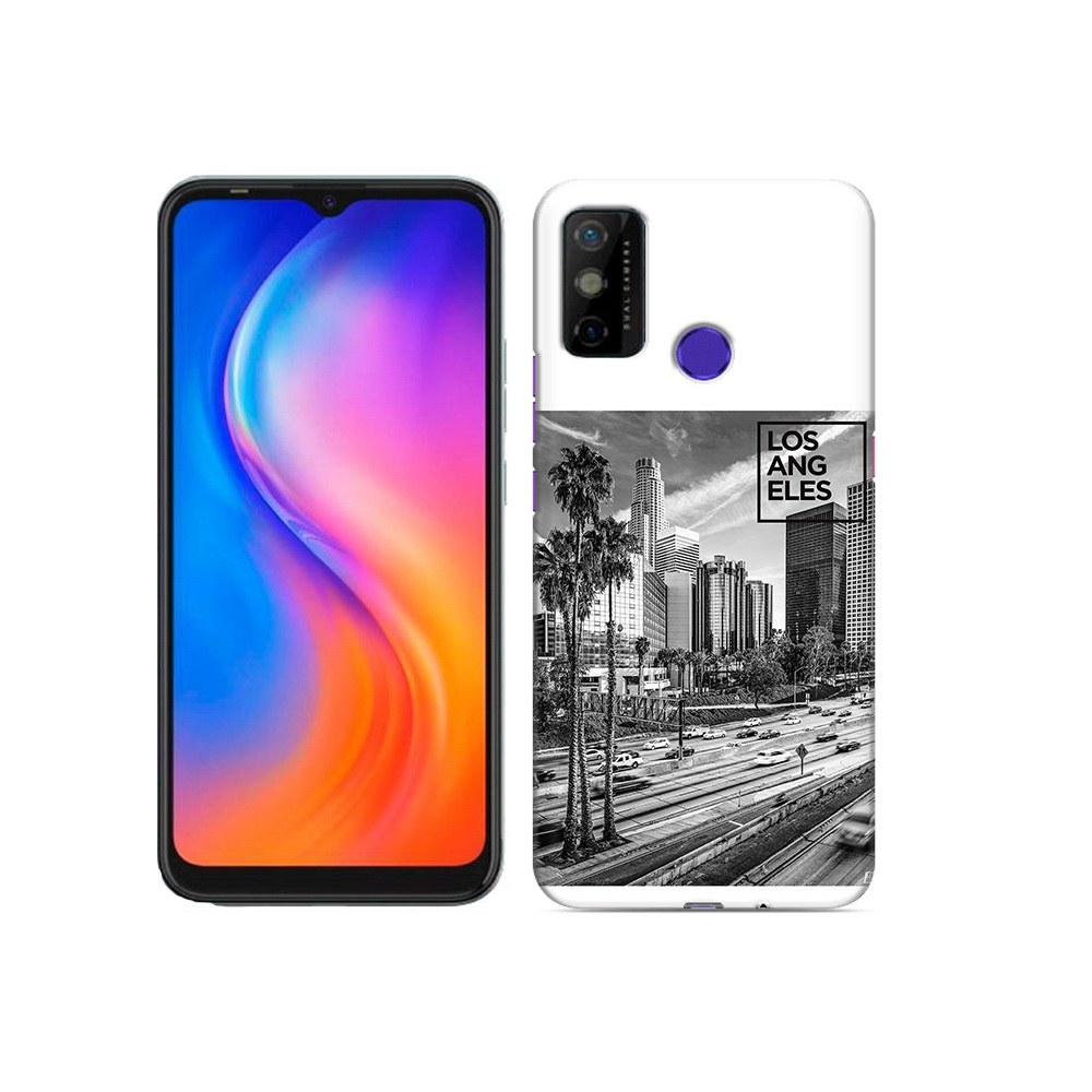 

Чехол MyPads Tocco для Tecno Spark 6 GO черно белый лос анджелес, Прозрачный, Tocco