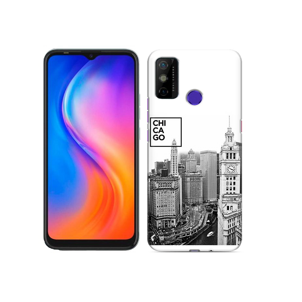 

Чехол MyPads Tocco для Tecno Spark 6 GO черно белый чикаго, Прозрачный, Tocco