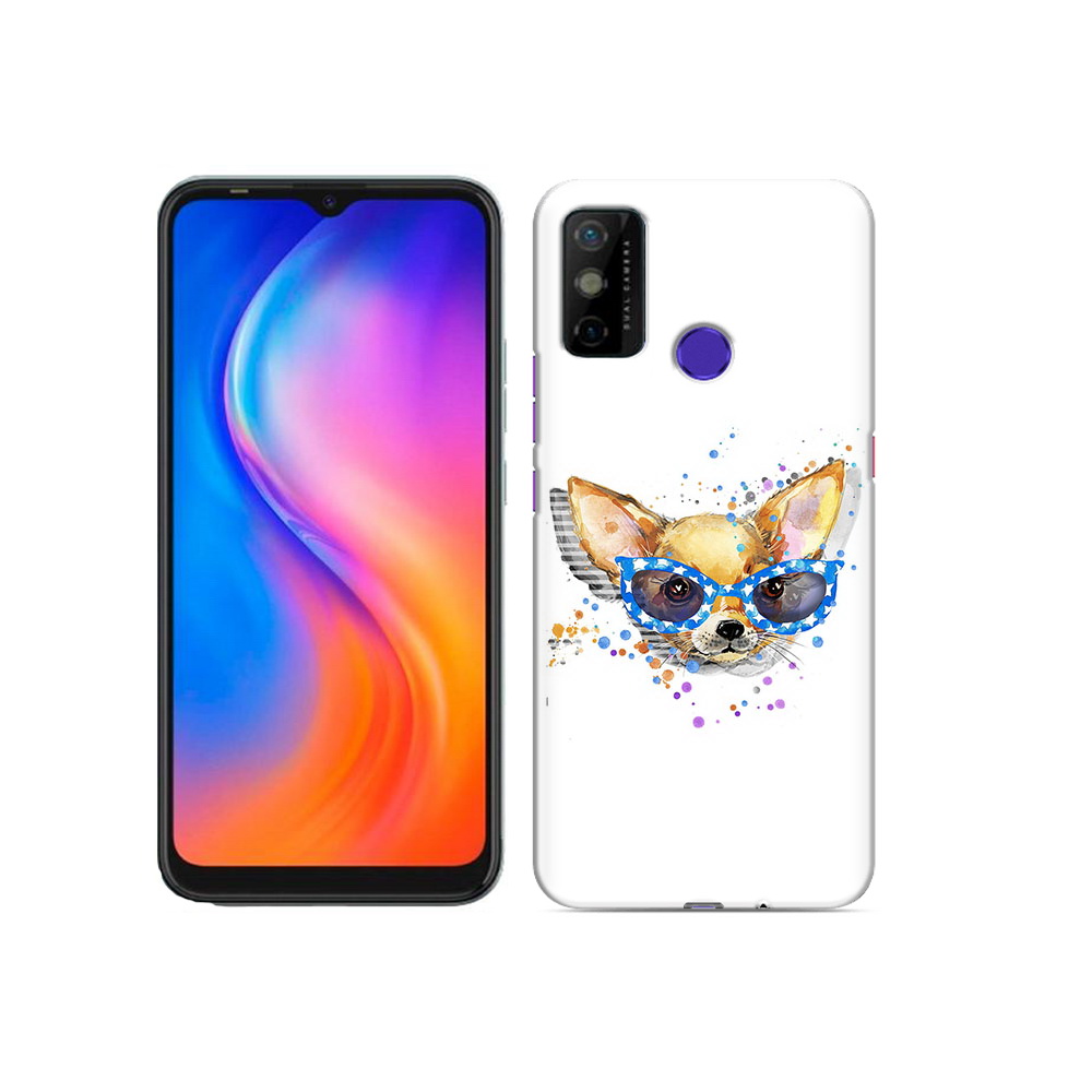 

Чехол MyPads Tocco для Tecno Spark 6 GO чихуа-хуа в очках, Прозрачный, Tocco