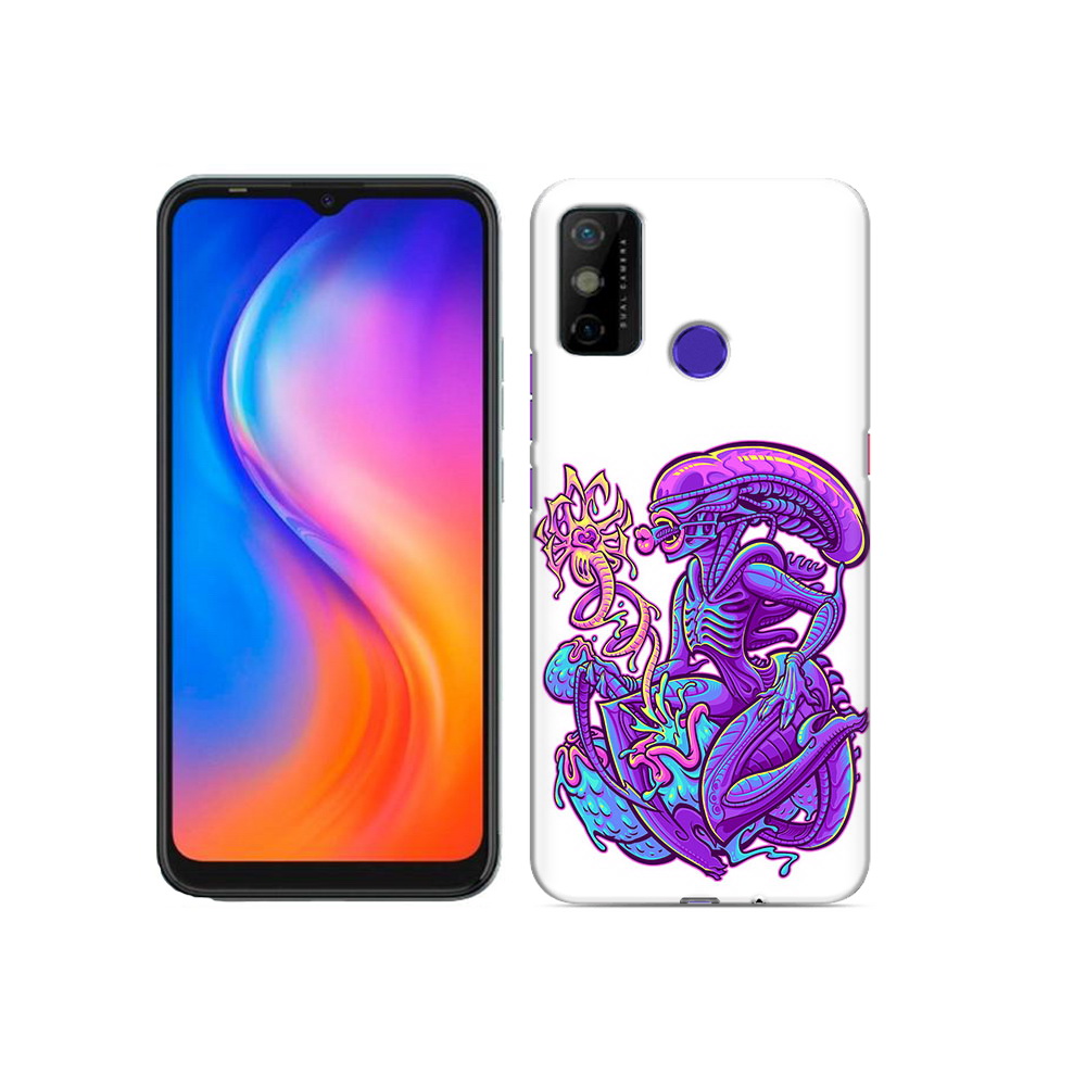 

Чехол MyPads Tocco для Tecno Spark 6 GO чужой фиолетовый цвет, Прозрачный, Tocco