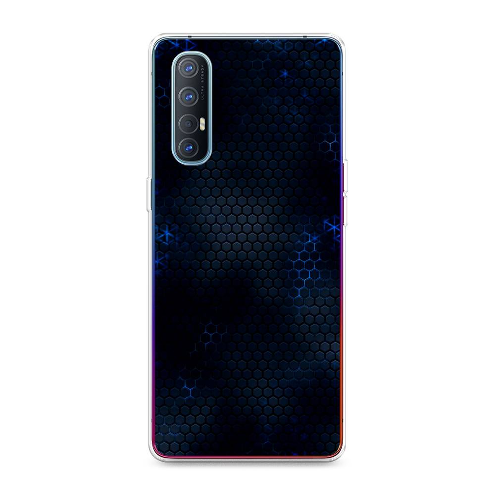 фото Силиконовый чехол "фон соты синие" на oppo reno 3 pro awog