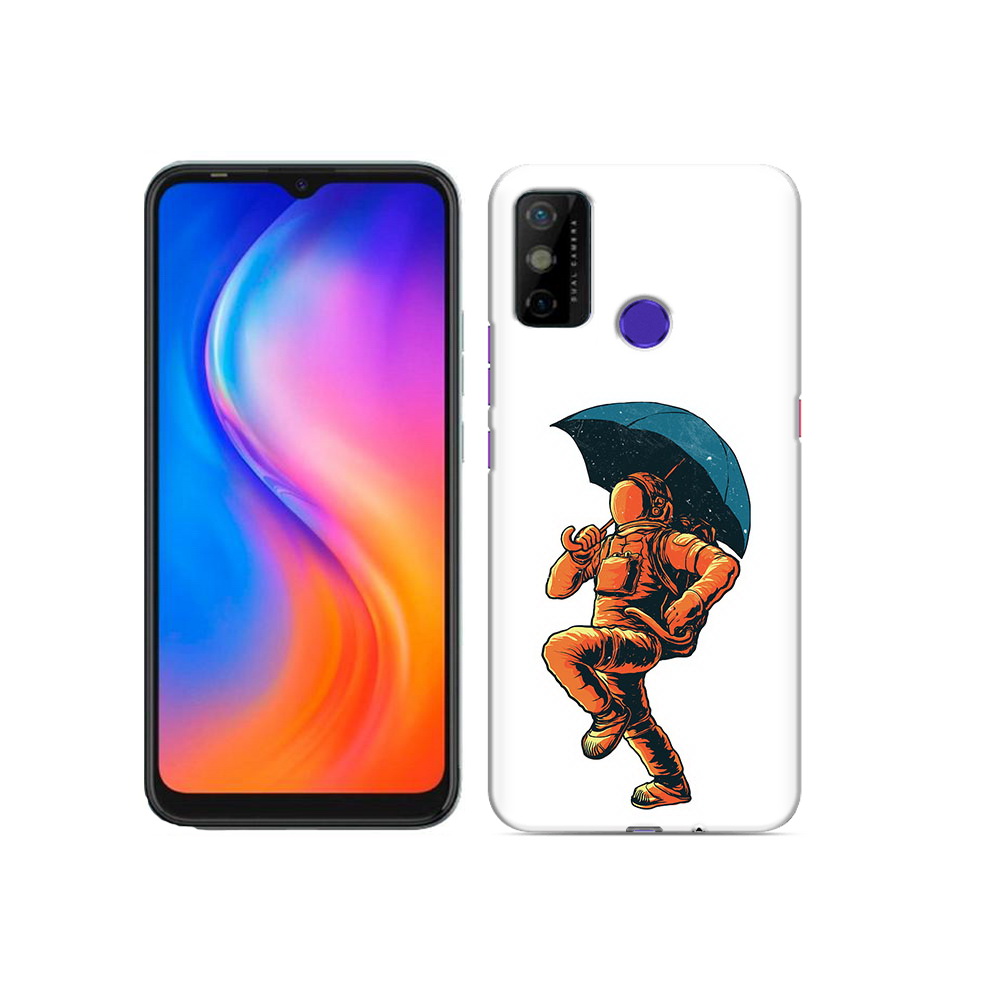 

Чехол MyPads Tocco для Tecno Spark 6 GO шагающий космонавт с зонтом, Прозрачный, Tocco