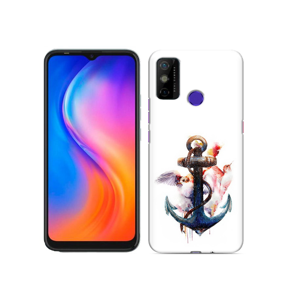 

Чехол MyPads Tocco для Tecno Spark 6 GO якорь с птицами, Прозрачный, Tocco