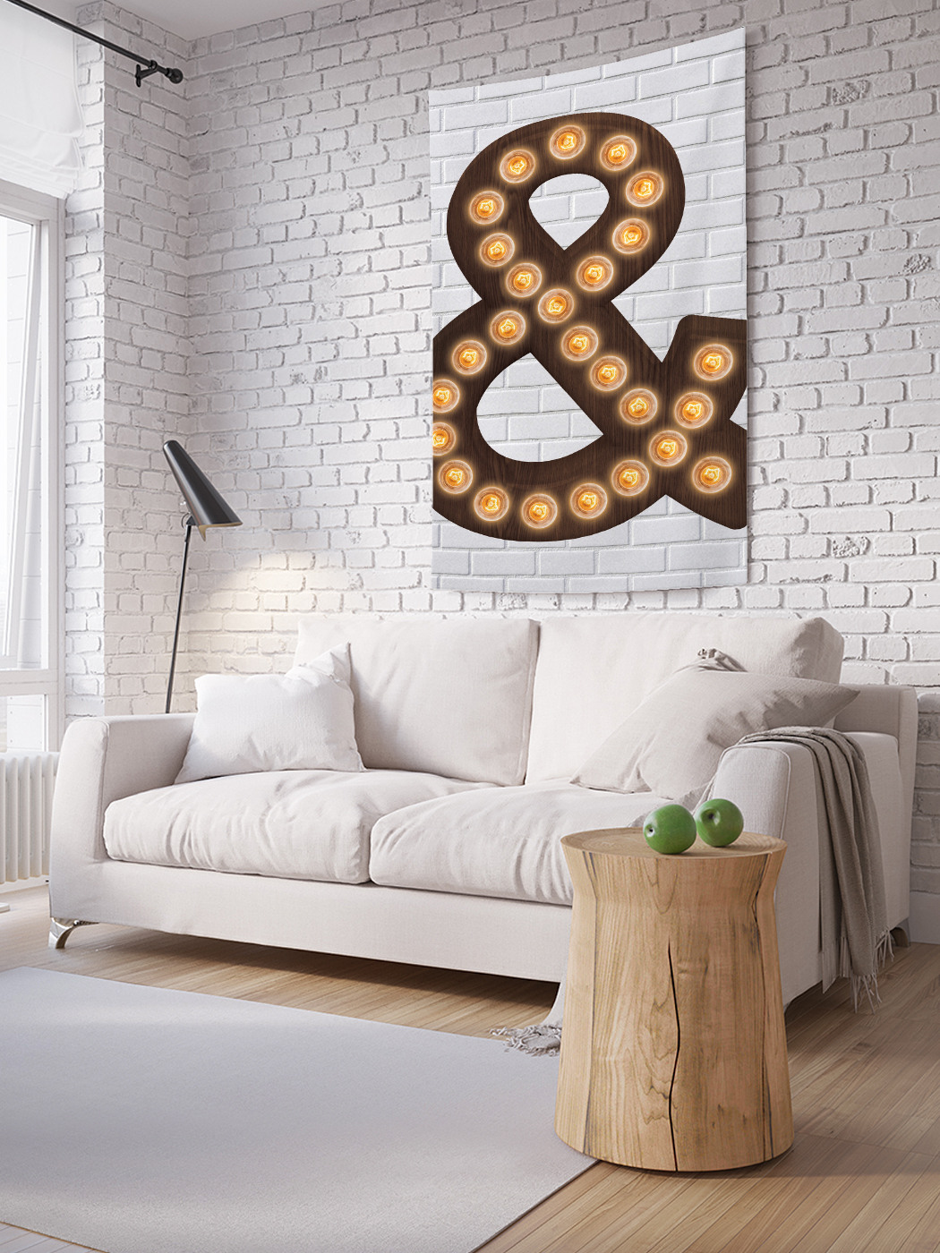 

Вертикальное фотопанно на стену JoyArty Светящийся амперсанд 100x150 см, Светящийся амперсанд