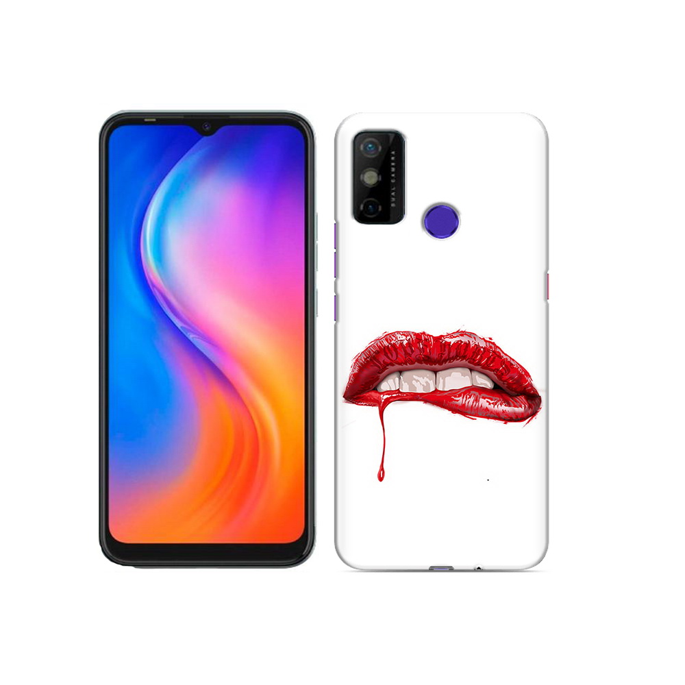 

Чехол MyPads Tocco для Tecno Spark 6 GO яркие красные губы, Прозрачный, Tocco