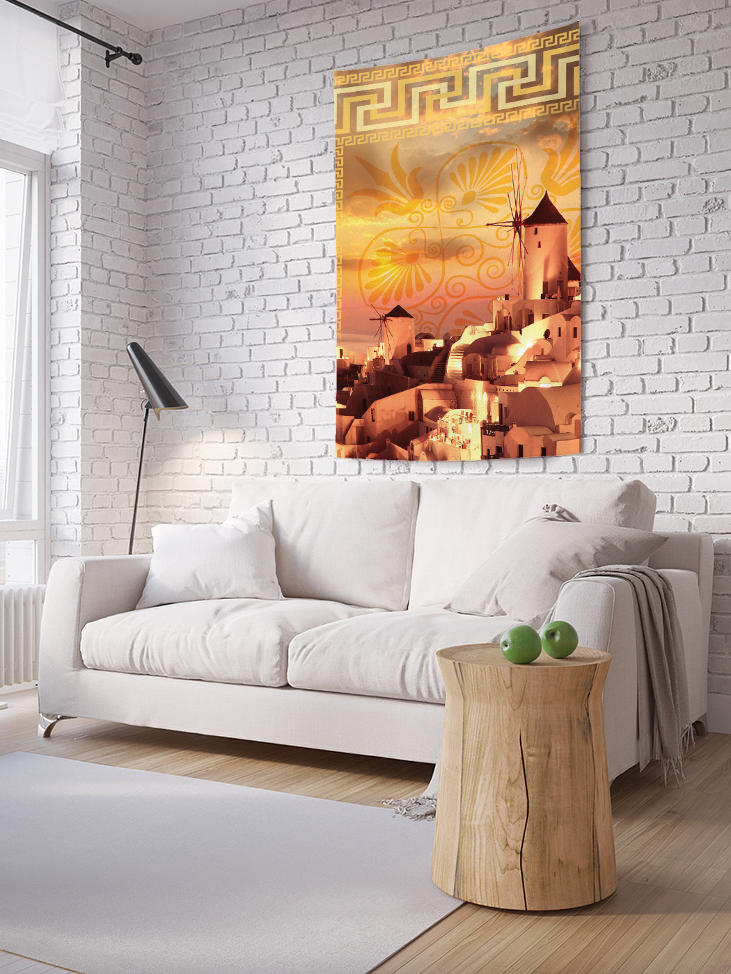 

Вертикальное фотопанно на стену JoyArty Ветряные мельницы в Санторини 100x150 см, Ветряные мельницы в Санторини