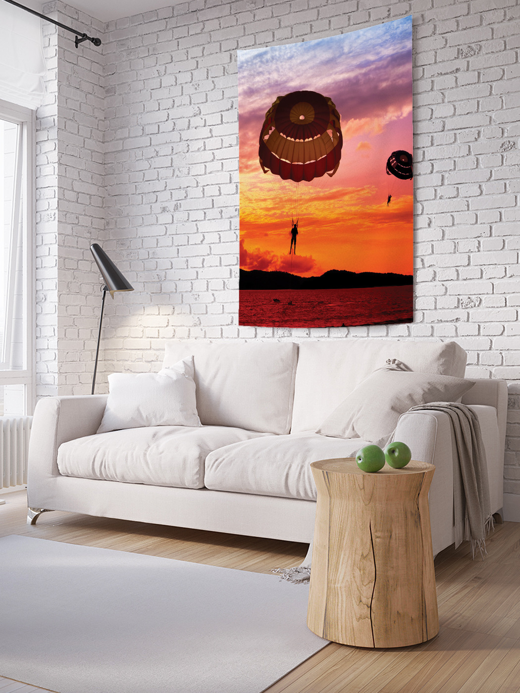 

Вертикальное фотопанно на стену JoyArty Парашуты в вечернем небе 100x150 см, Парашуты в вечернем небе