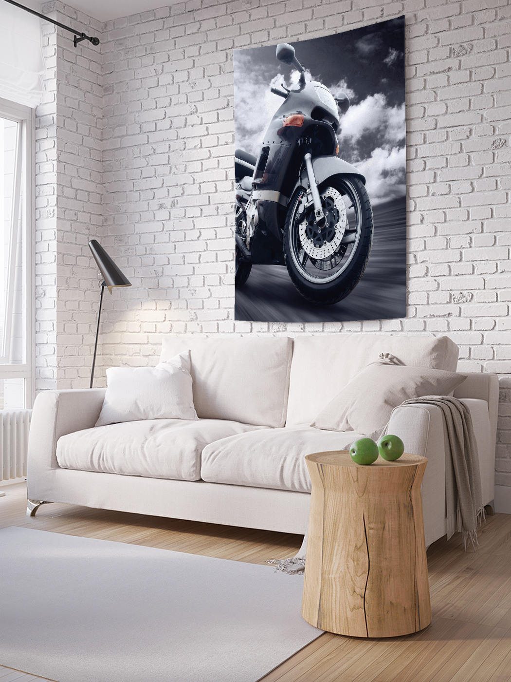 Вертикальное фотопанно на стену JoyArty Мотоцикл в дороге 100x150 см