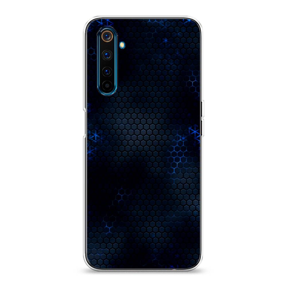 

Силиконовый чехол "Фон соты синие" на Realme 6 Pro, 252850-3