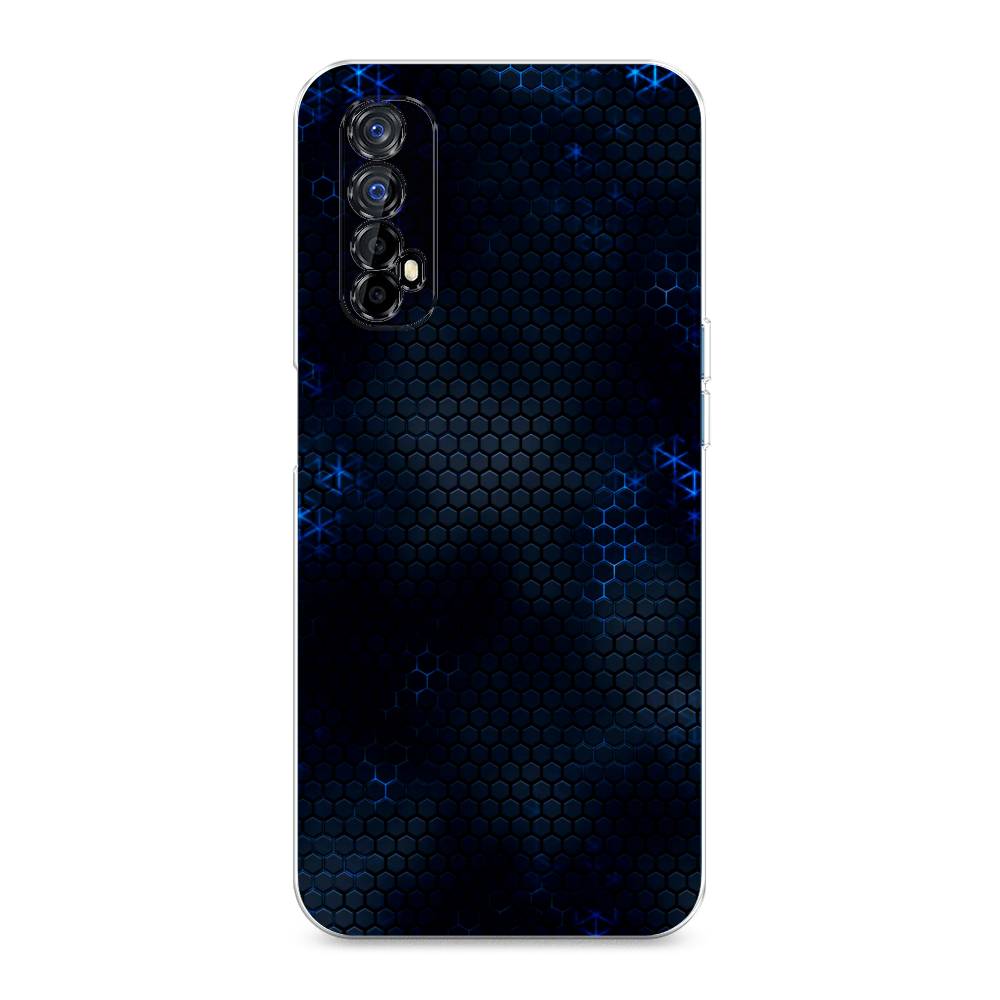 

Силиконовый чехол "Фон соты синие" на Realme 7, 254150-3