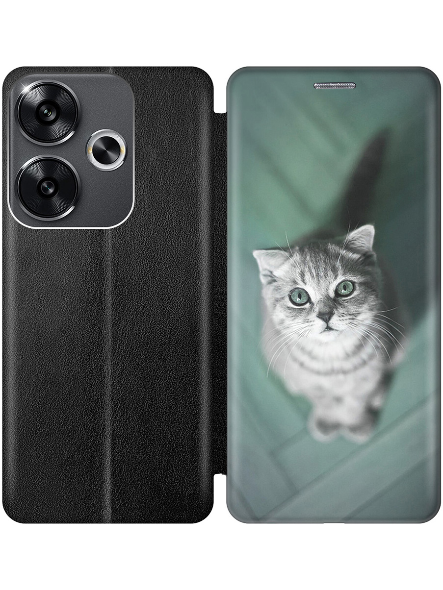 

Чехол-книжка на Xiaomi Redmi Turbo 3 / Poco F6 с принтом "Котик на зеленом полу" черный, Черный;зеленый;серый, 783980811