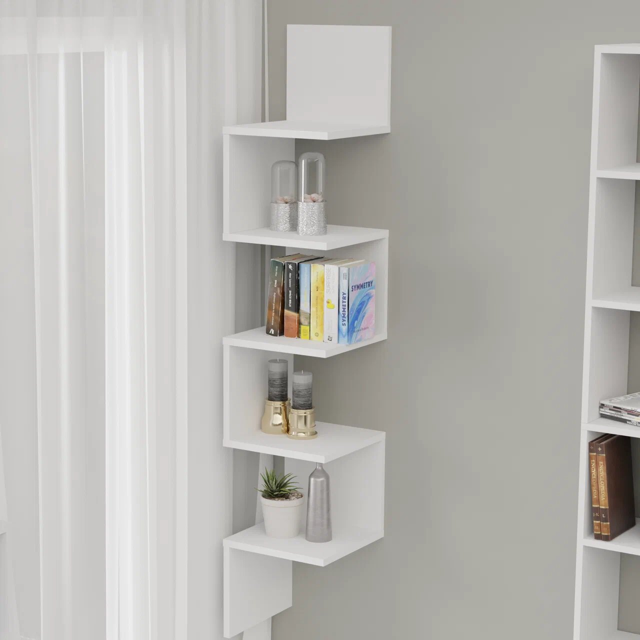 Полка Ластра April настенная, 28,6x28,6x138,8, белый