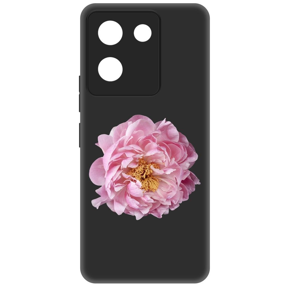 

Чехол-накладка Krutoff Soft Case Розовый пион для Vivo Y27s черный