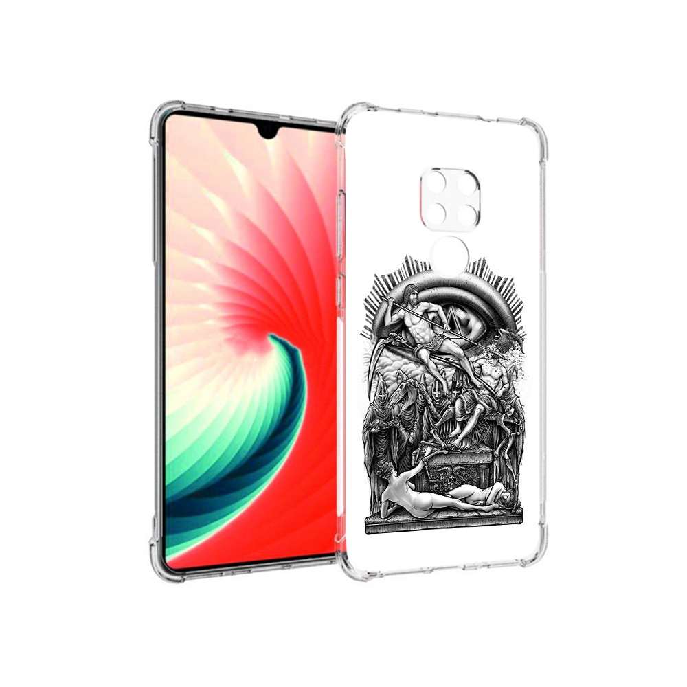 

Чехол MyPads Tocco для Huawei Mate 20 оракул черно белый, Прозрачный, Tocco