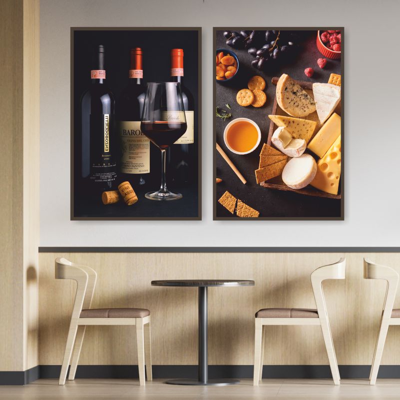 

Набор постеров ПолиЦентр из 2 шт на стену Вино и Сыр 30х40 см, Наборх2ВиноиСырТип8