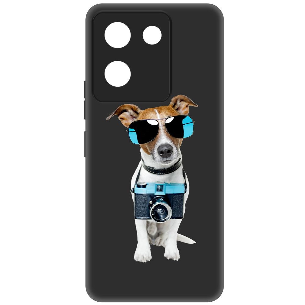 

Чехол-накладка Krutoff Soft Case Пес-турист для Vivo Y27s черный
