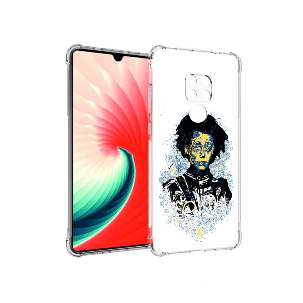 

Чехол MyPads Tocco для Huawei Mate 20 парень черно-белый абстракция, Прозрачный, Tocco