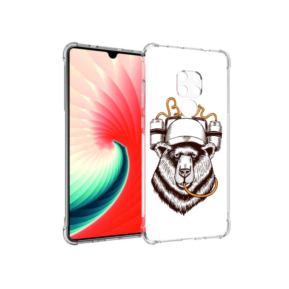 

Чехол MyPads Tocco для Huawei Mate 20 пивной медведь, Прозрачный, Tocco