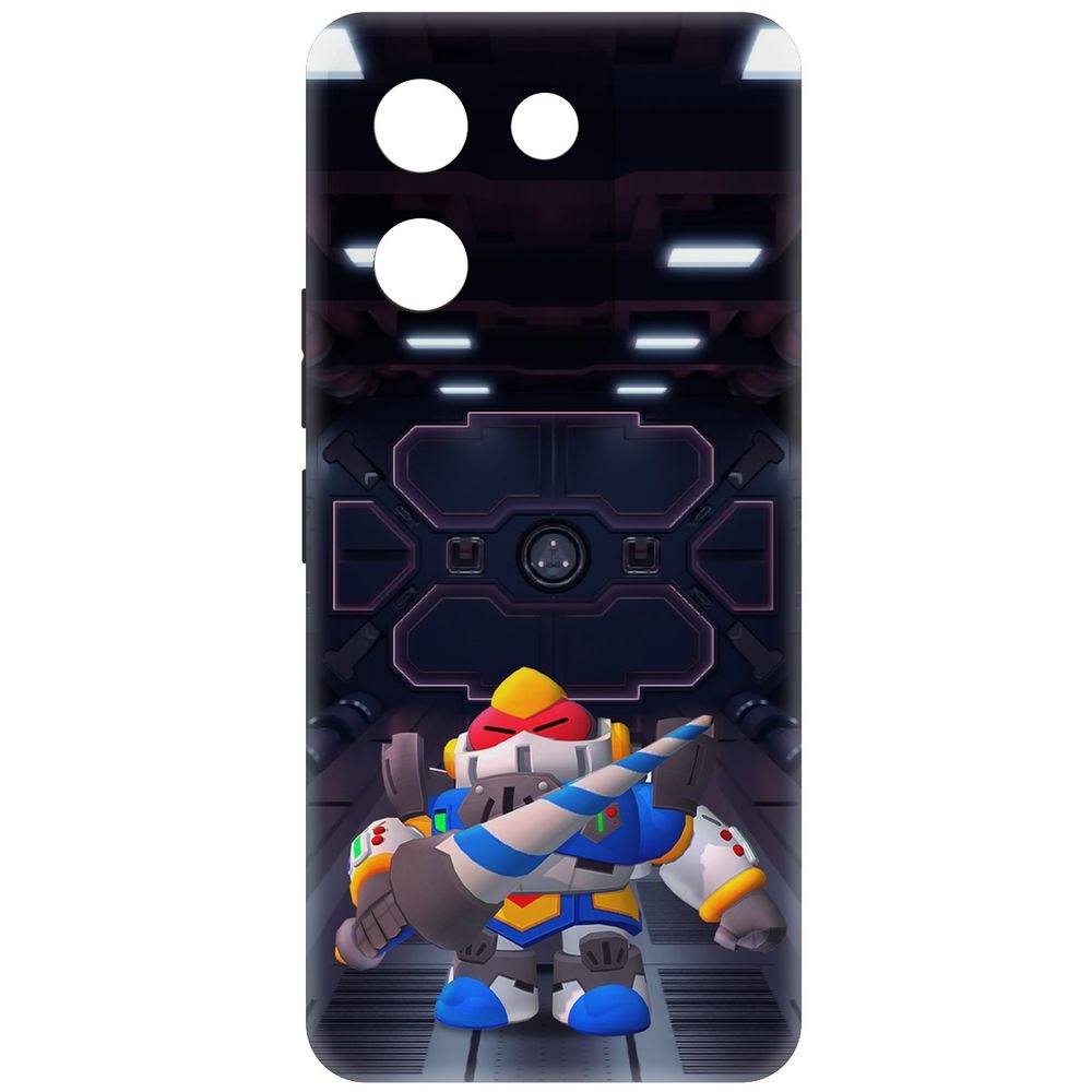 

Чехол-накладка Krutoff Soft Case Brawl Stars - Паладин Вольт-Меха для Vivo Y27s черный