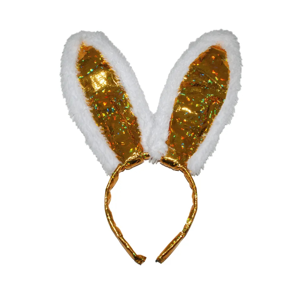 

Карнавальный ободок Ушки Заяц , золотые ТНК8208, Золотистый, ТНК8208