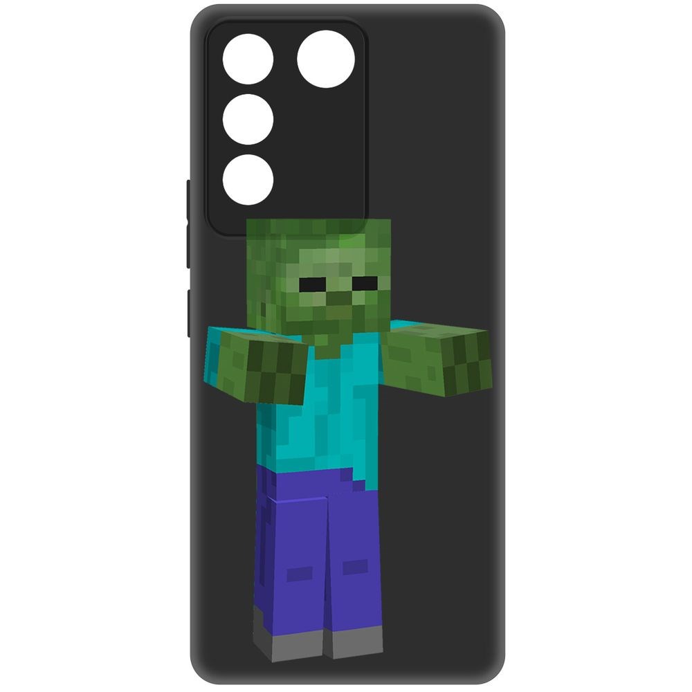 

Чехол-накладка Krutoff Soft Case Minecraft-Гигант для Vivo T2 черный