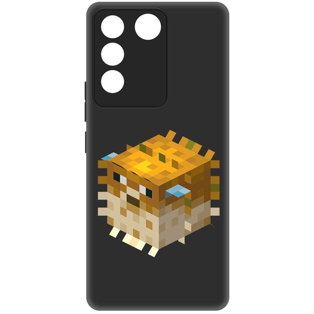 

Чехол-накладка Krutoff Soft Case Minecraft-Иглобрюх для Vivo T2 черный