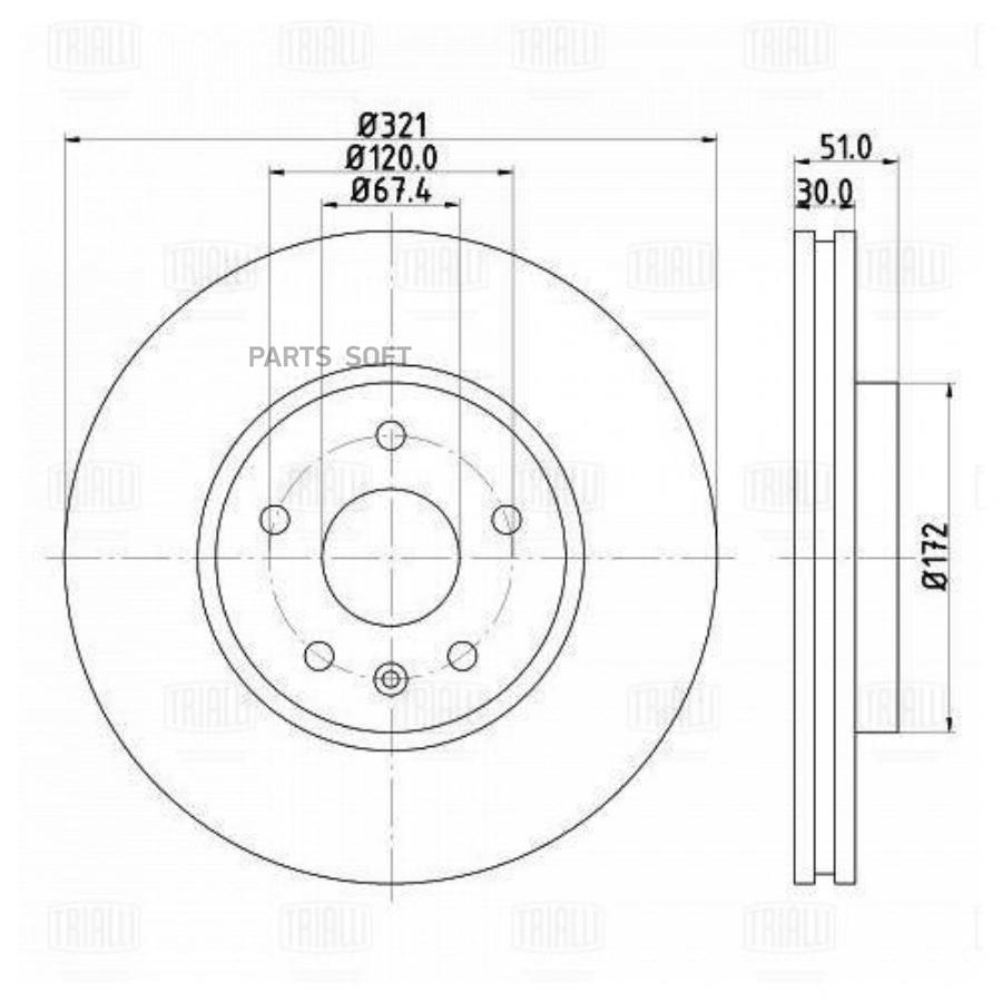 

Диск торм. для а/м Opel Insignia (08-)/Saab 9-5 (10-) перед. d=321 R17 | перед |