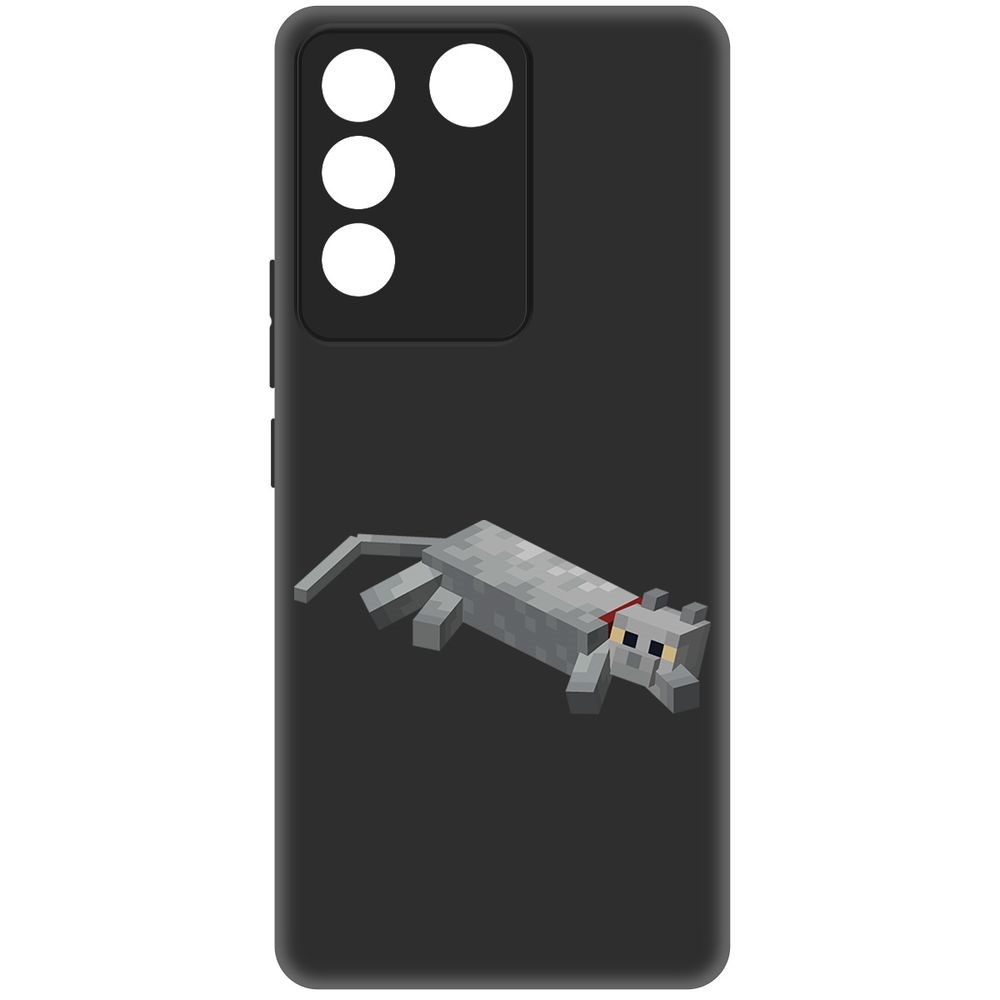 Чехол-накладка Krutoff Soft Case Minecraft-Кошка для Vivo T2 600015233144 черный