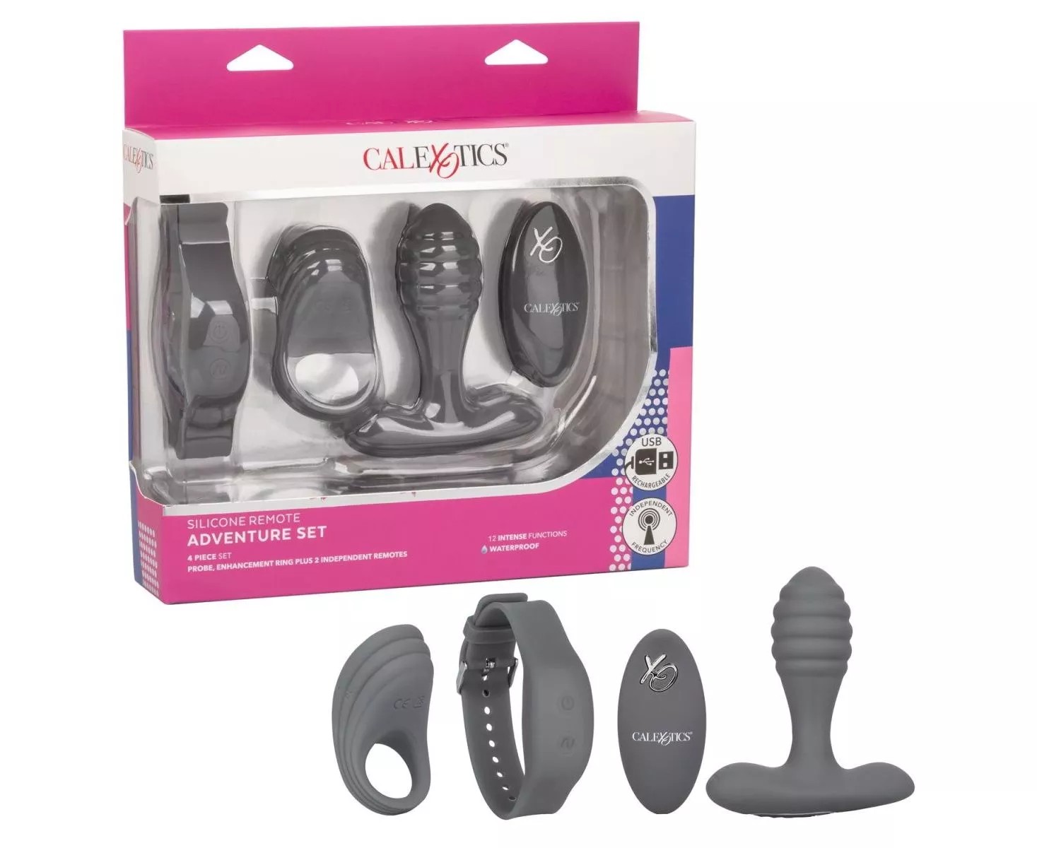 Серый вибронабор Silicone Remote Adventure Set California Exotic Novelties