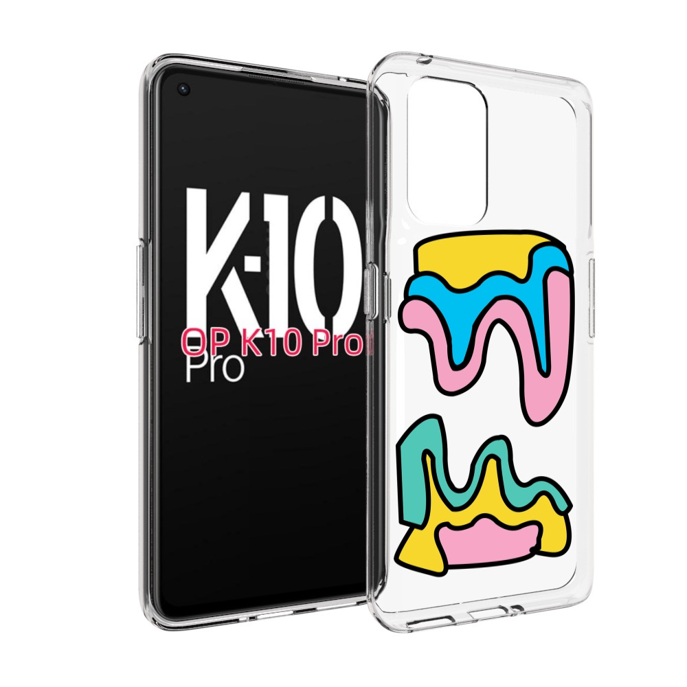 

Чехол MyPads вытекающая-абстракция для OPPO K10 Pro, Прозрачный, Tocco