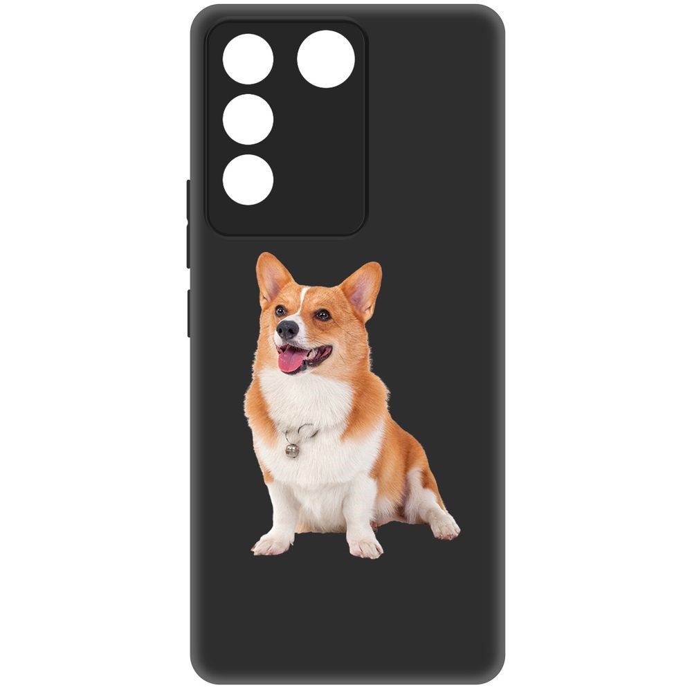 

Чехол-накладка Krutoff Soft Case Корги для Vivo T2 черный