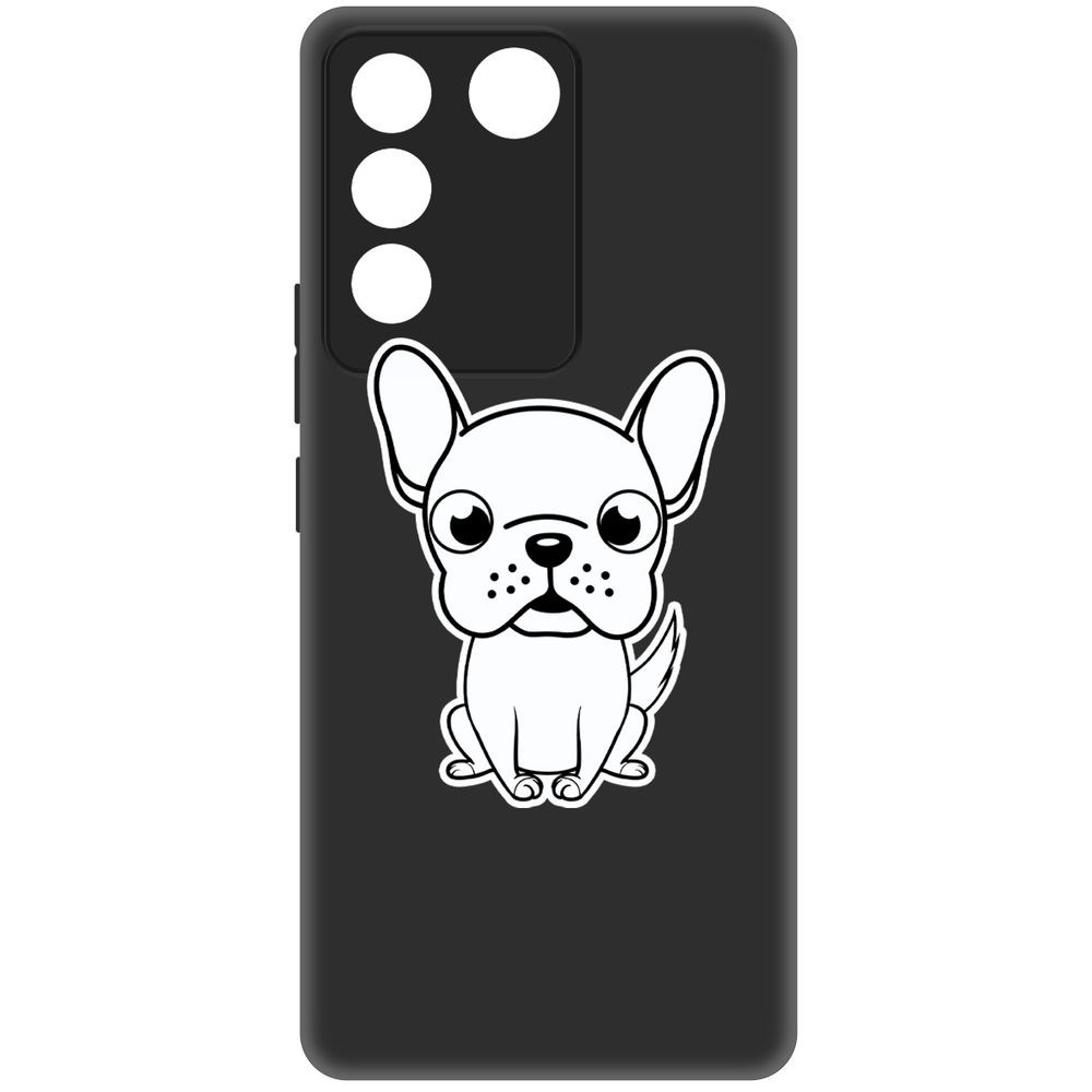

Чехол-накладка Krutoff Soft Case Черно-белый щенок для Vivo T2 черный