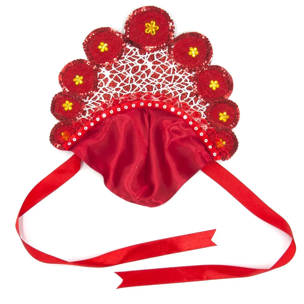 

Кокошник Боярушка красный ТНК1764, ТНК1764