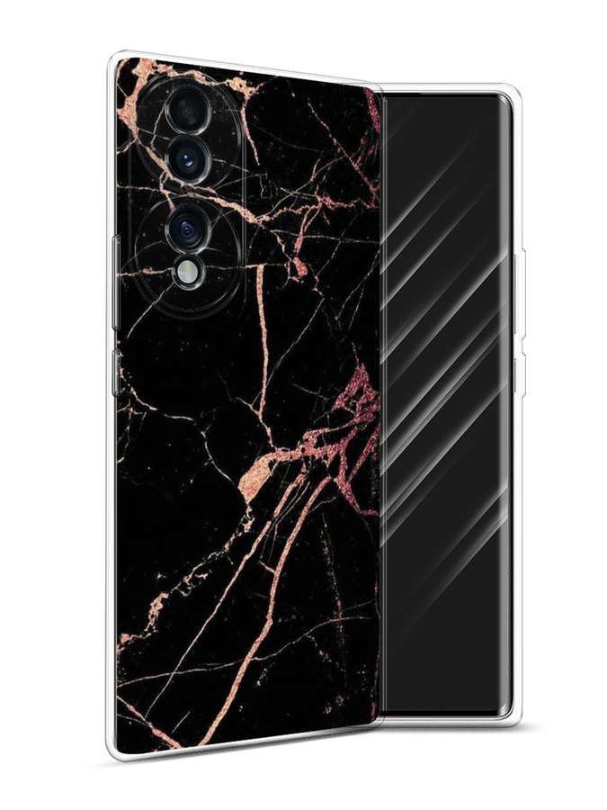 

Чехол Awog на Honor 70 "Мрамор розовое золото", Разноцветный, 6108250-3