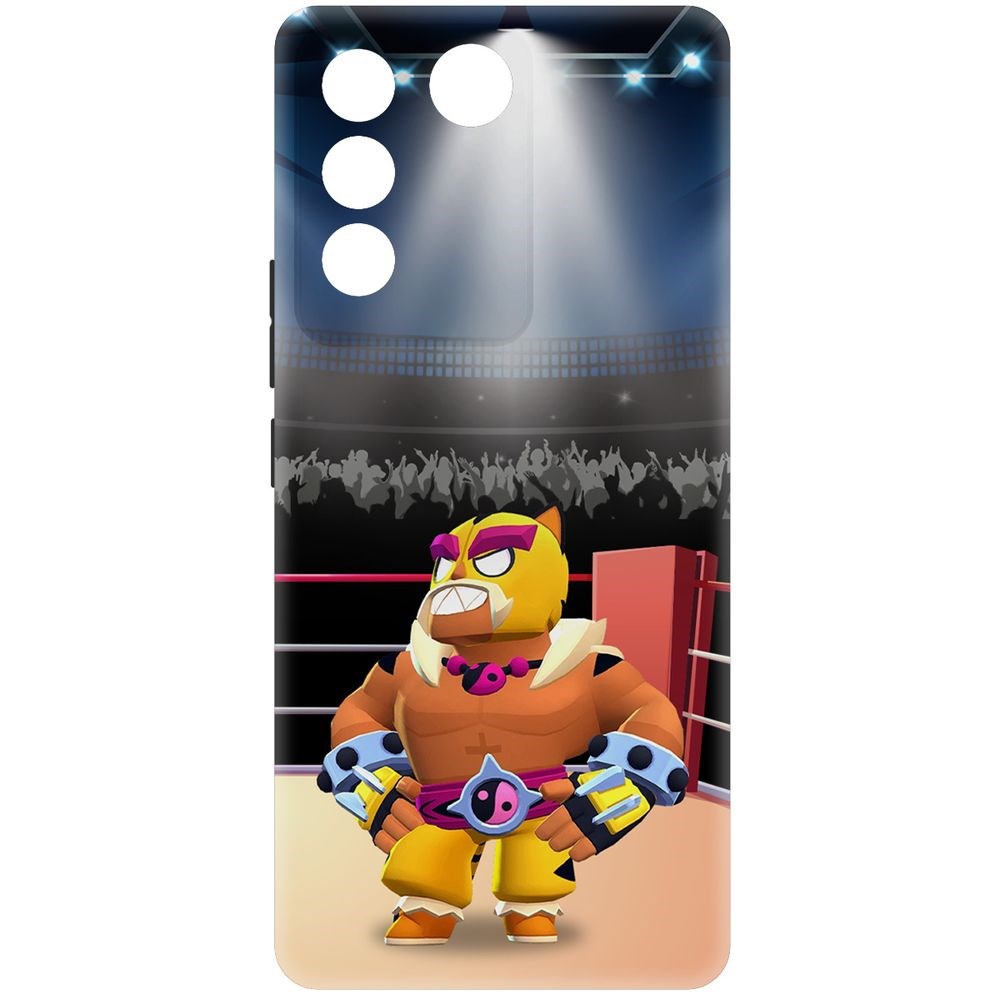 

Чехол-накладка Krutoff Soft Case Brawl Stars - Эль Тигро для Vivo T2 черный
