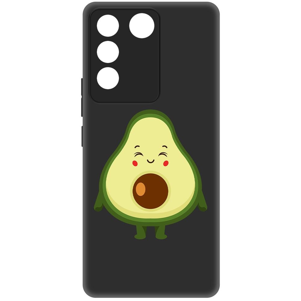 

Чехол-накладка Krutoff Soft Case Авокадо Милый для Vivo V27e черный
