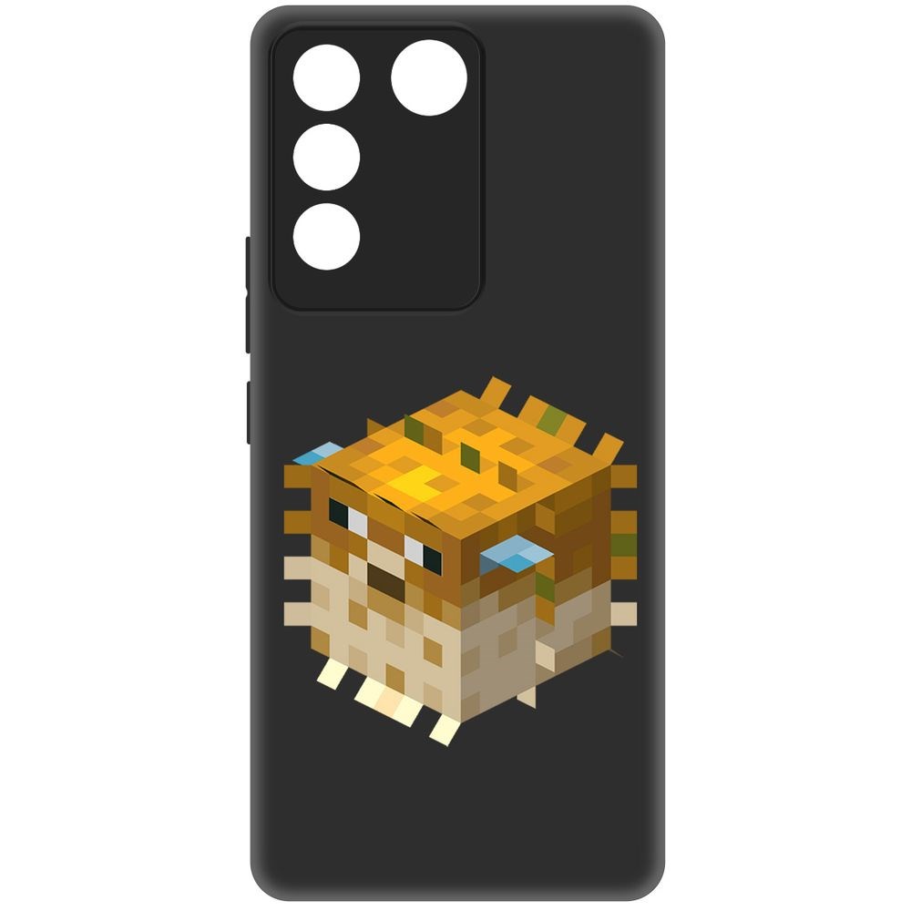 

Чехол-накладка Krutoff Soft Case Minecraft-Иглобрюх для Vivo V27e черный