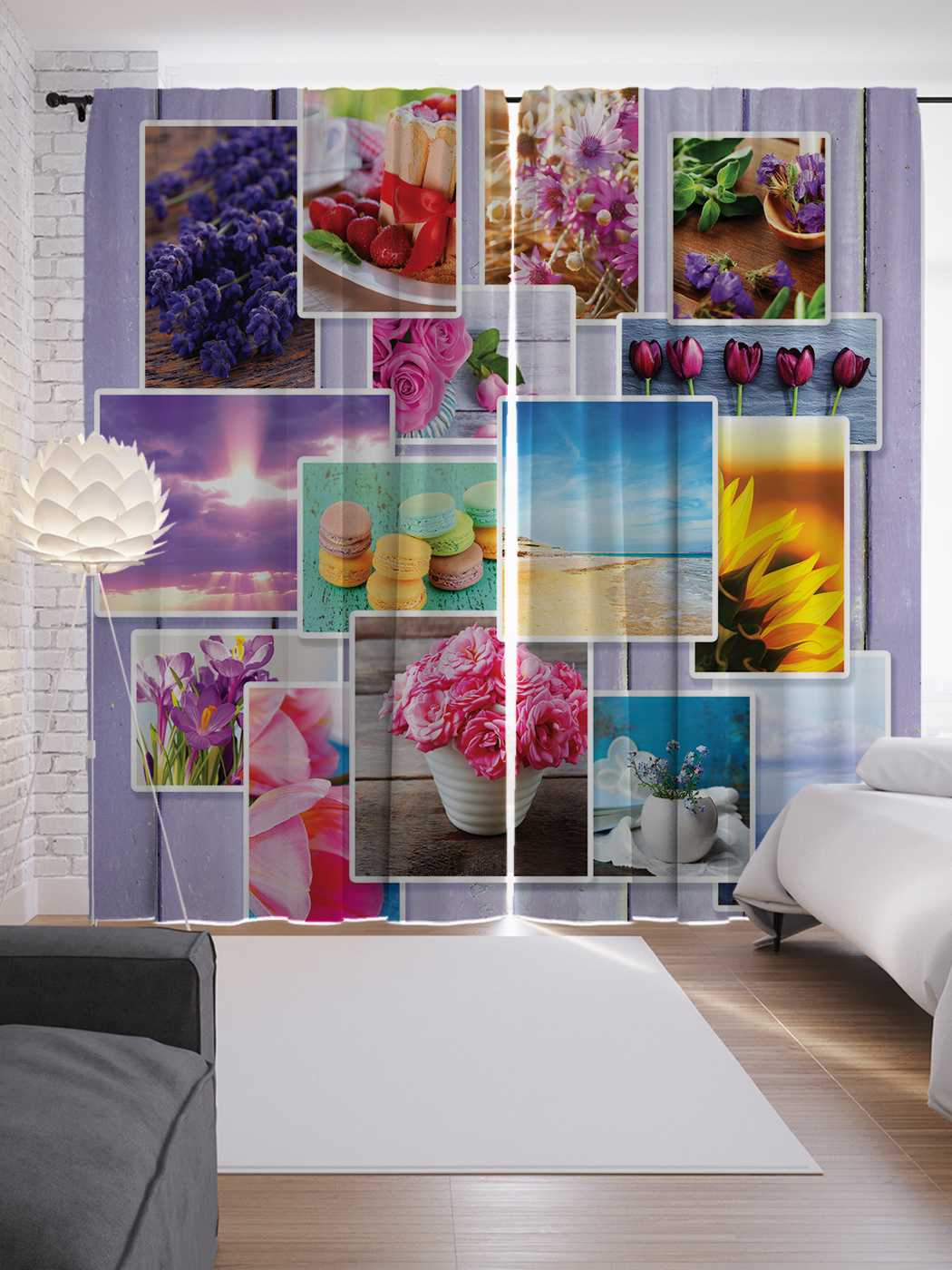 

Шторы JoyArty с фотопечатью "Коллаж фотографий" из сатена, 290х265 см, Коллаж фотографий
