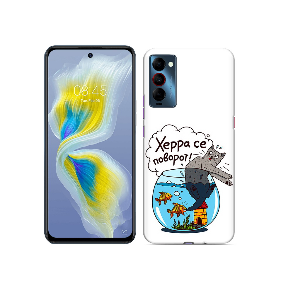 

Чехол MyPads Tocco для Tecno Camon 18 Рыбы с котом, Прозрачный, Tocco