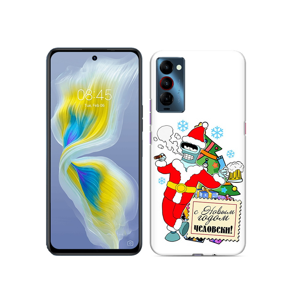 

Чехол MyPads Tocco для Tecno Camon 18 С новым годом человеки, Прозрачный, Tocco