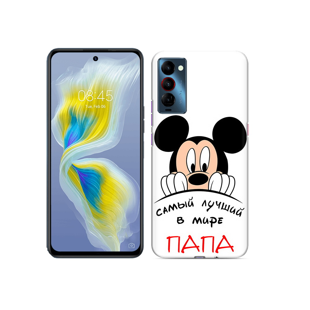 

Чехол MyPads Tocco для Tecno Camon 18 Самай лучший папа Микки Маус, Прозрачный, Tocco