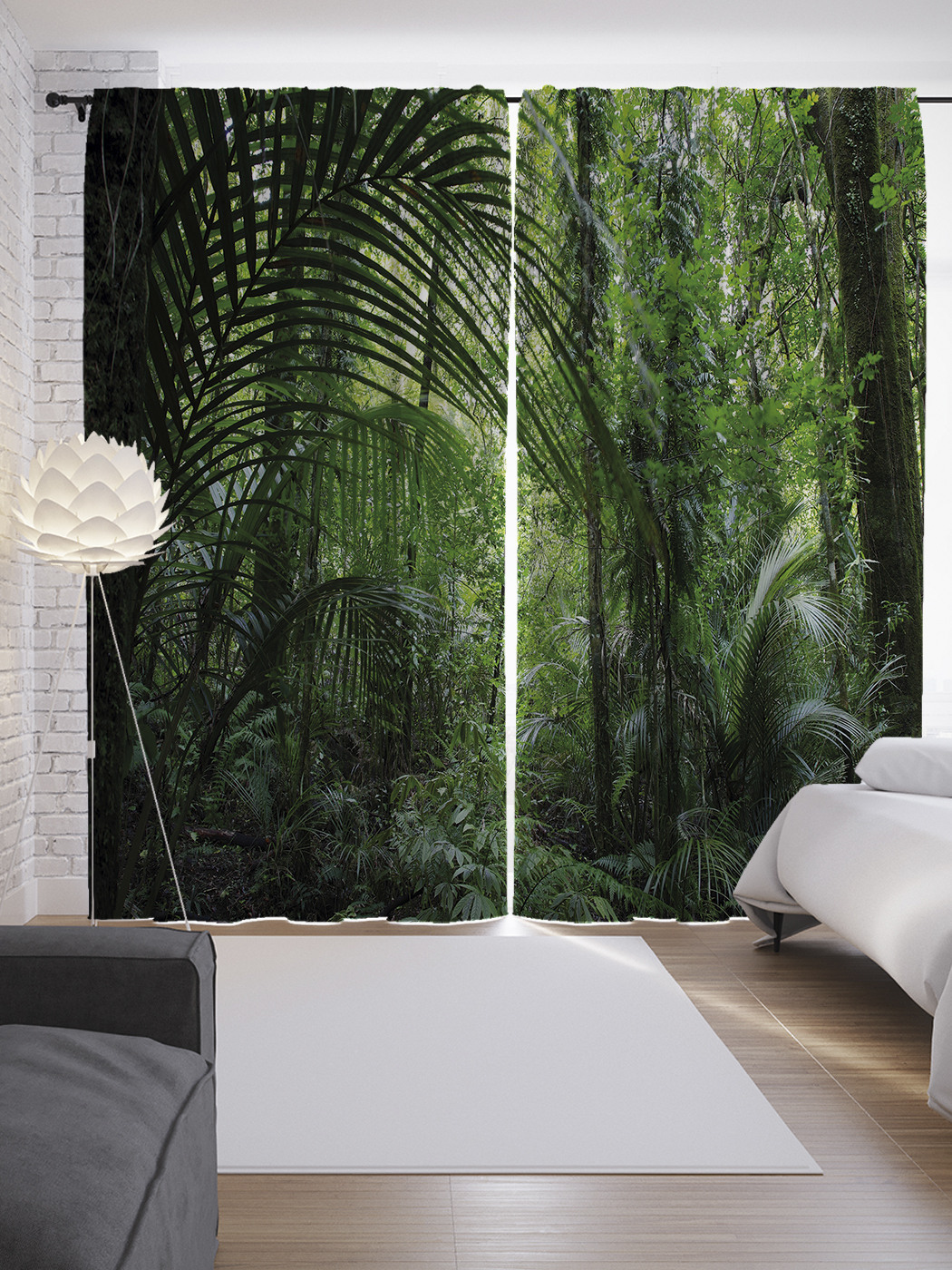 

Шторы JoyArty с фотопечатью "Таинственные джунгли" из сатена, 290х265 см, Таинственные джунгли