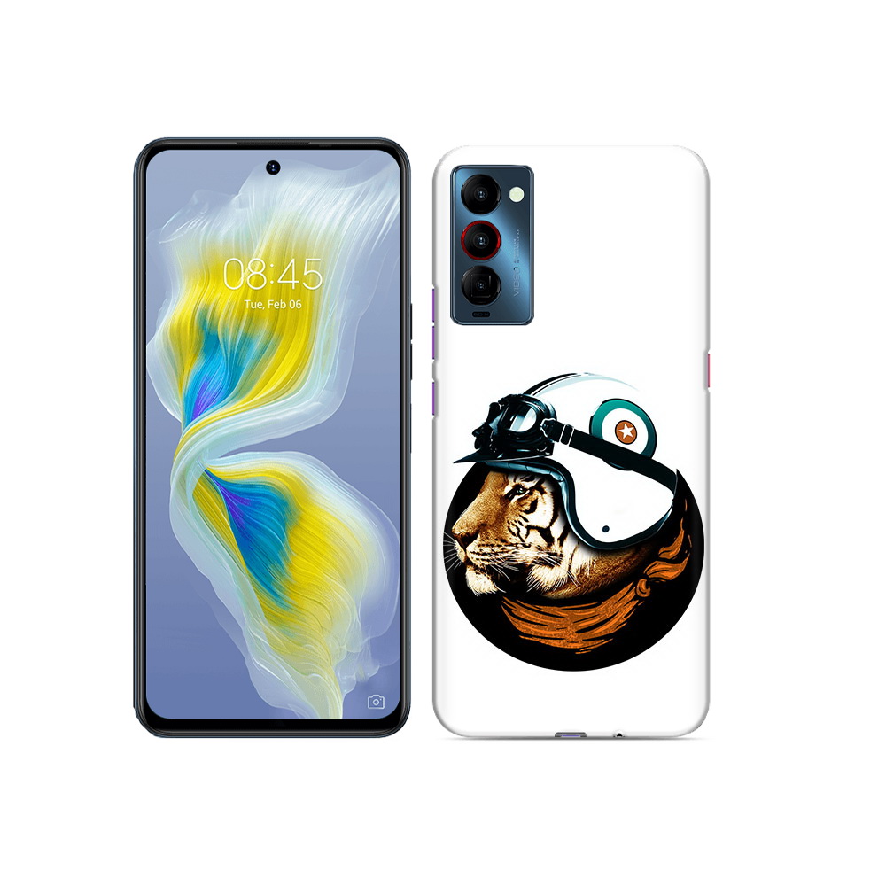 

Чехол MyPads Tocco для Tecno Camon 18 Тигр в шлеме, Прозрачный, Tocco